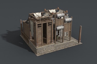 卡通 古代商铺模型-场景部件模型库-FBX(.fbx)模型下载-cg模型网