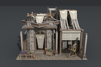 卡通 古代商铺模型-场景部件模型库-FBX(.fbx)模型下载-cg模型网