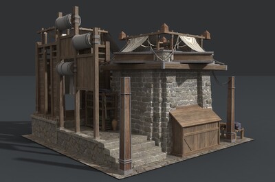 卡通 古代商铺模型-场景部件模型库-FBX(.fbx)模型下载-cg模型网