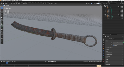 二十九军战刀 抗日大刀模型-冷兵器模型库-Blender(.blend)模型下载-cg模型网