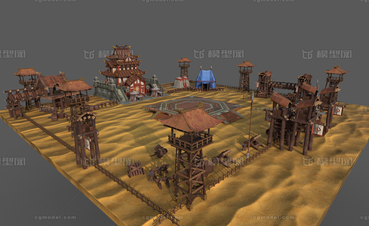 卡通 建筑模型-古代场景模型库-Maya(.ma/.mb)模型下载-cg模型网