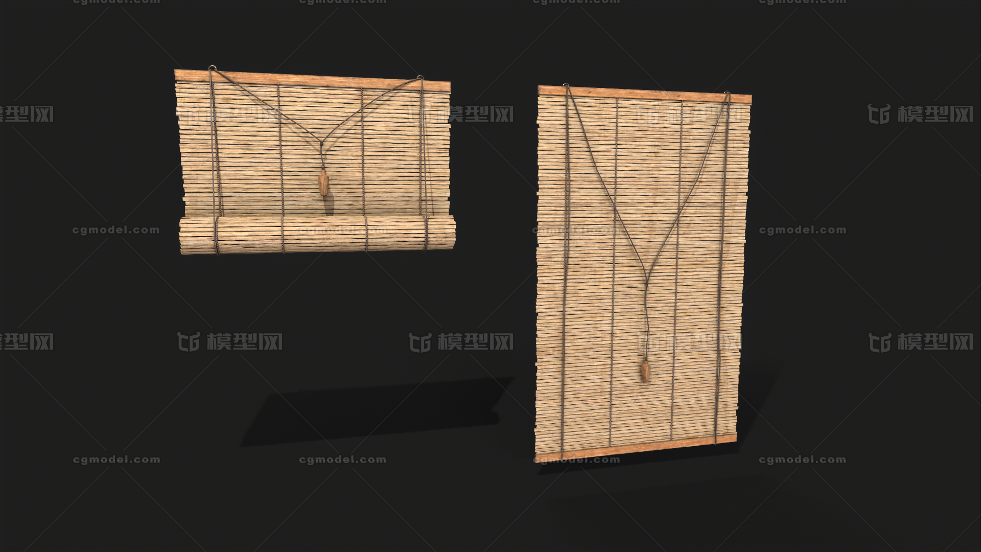 百叶窗 竹帘模型-家居装饰模型库-3ds Max(.max)模型下载-cg模型网