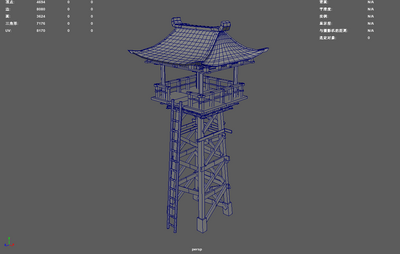 箭塔 瞭望塔模型-历史建筑模型库-Maya(.ma/.mb)模型下载-cg模型网