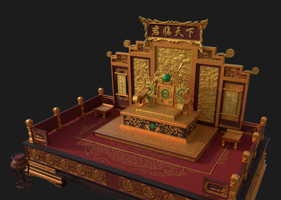 天宫玉帝宝座 皇宫龙椅皇座模型-古代场景模型库-Maya(.ma/.mb)模型下载-cg模型网
