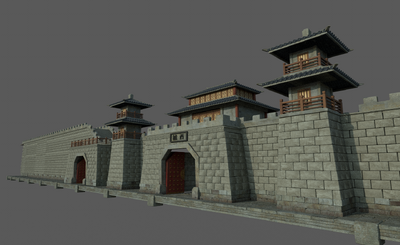 写实古代建筑 古代城墙模型-历史建筑模型库-Maya(.ma/.mb)模型下载-cg模型网