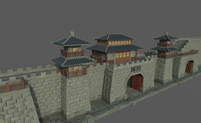 写实古代建筑 古代城墙模型-历史建筑模型库-Maya(.ma/.mb)模型下载-cg模型网