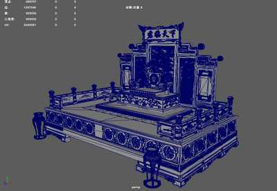 天宫玉帝宝座 皇宫龙椅皇座模型-古代场景模型库-Maya(.ma/.mb)模型下载-cg模型网