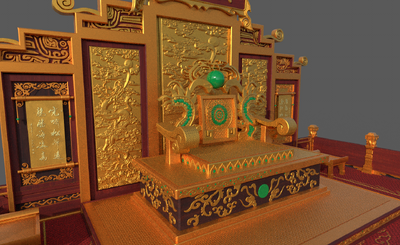 天宫玉帝宝座 皇宫龙椅皇座模型-古代场景模型库-Maya(.ma/.mb)模型下载-cg模型网