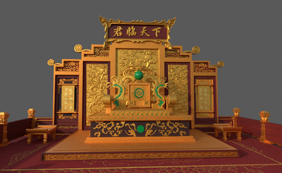 天宫玉帝宝座 皇宫龙椅皇座模型-古代场景模型库-Maya(.ma/.mb)模型下载-cg模型网