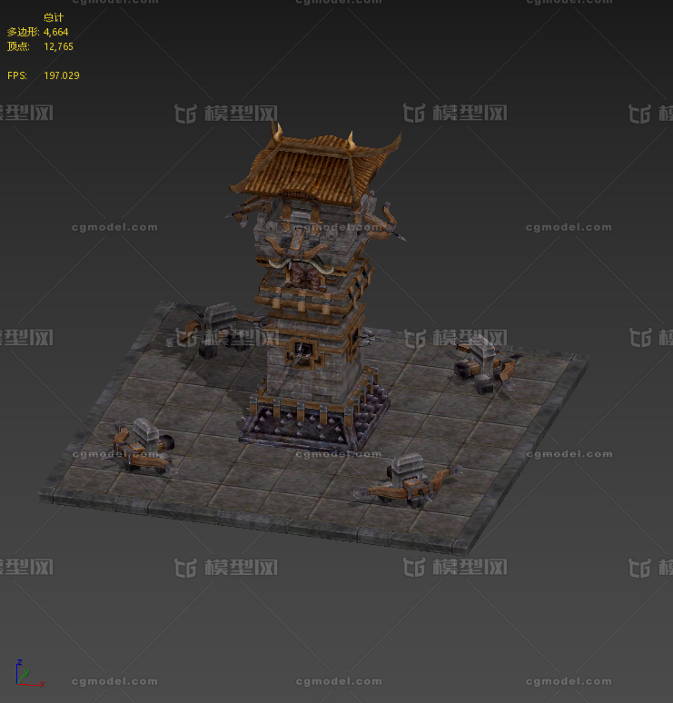 中国古代建筑 塔模型-古代场景模型库-3ds Max(.max)模型下载-cg模型网