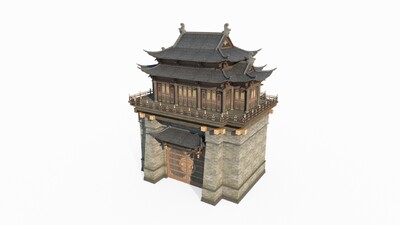 古建筑大型城门城楼模型-历史建筑模型库-3ds Max(.max)模型下载-cg模型网