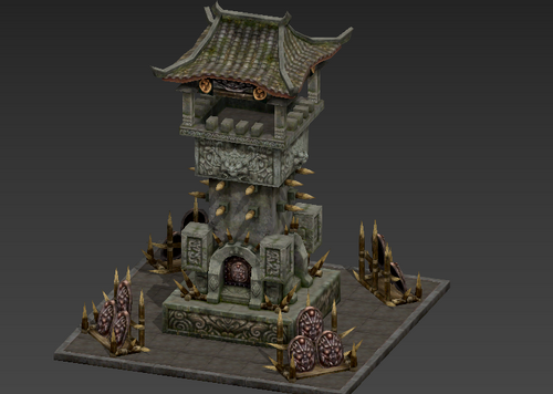 中国古代建筑 塔模型-自然场景模型库-3ds Max(.max)模型下载-cg模型网