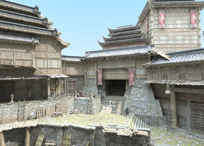 古代建筑3dmax 河道古建模型-场景部件模型库-FBX(.fbx)模型下载-cg模型网