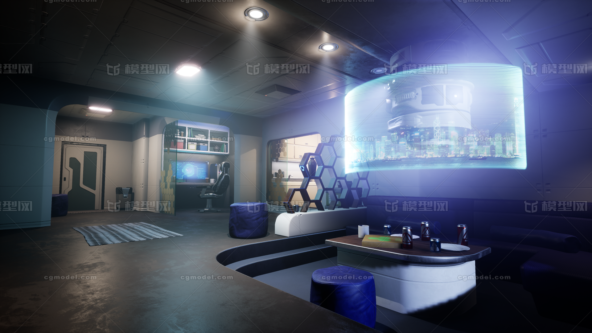 赛博朋克 公寓住宅模型-科幻场景模型库-Unreal Engine模型下载-cg模型网