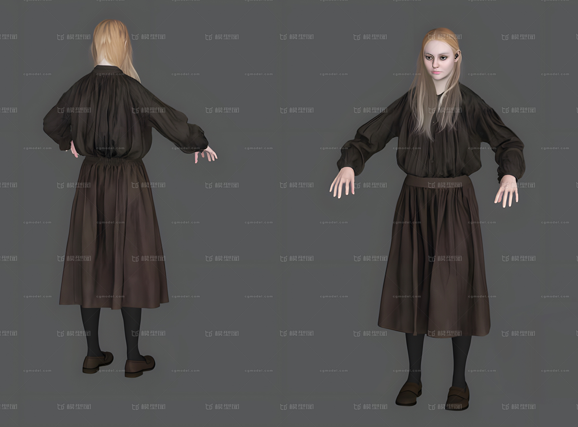 次时代 PBR模型-女人模型库-3ds Max(.max)模型下载-cg模型网