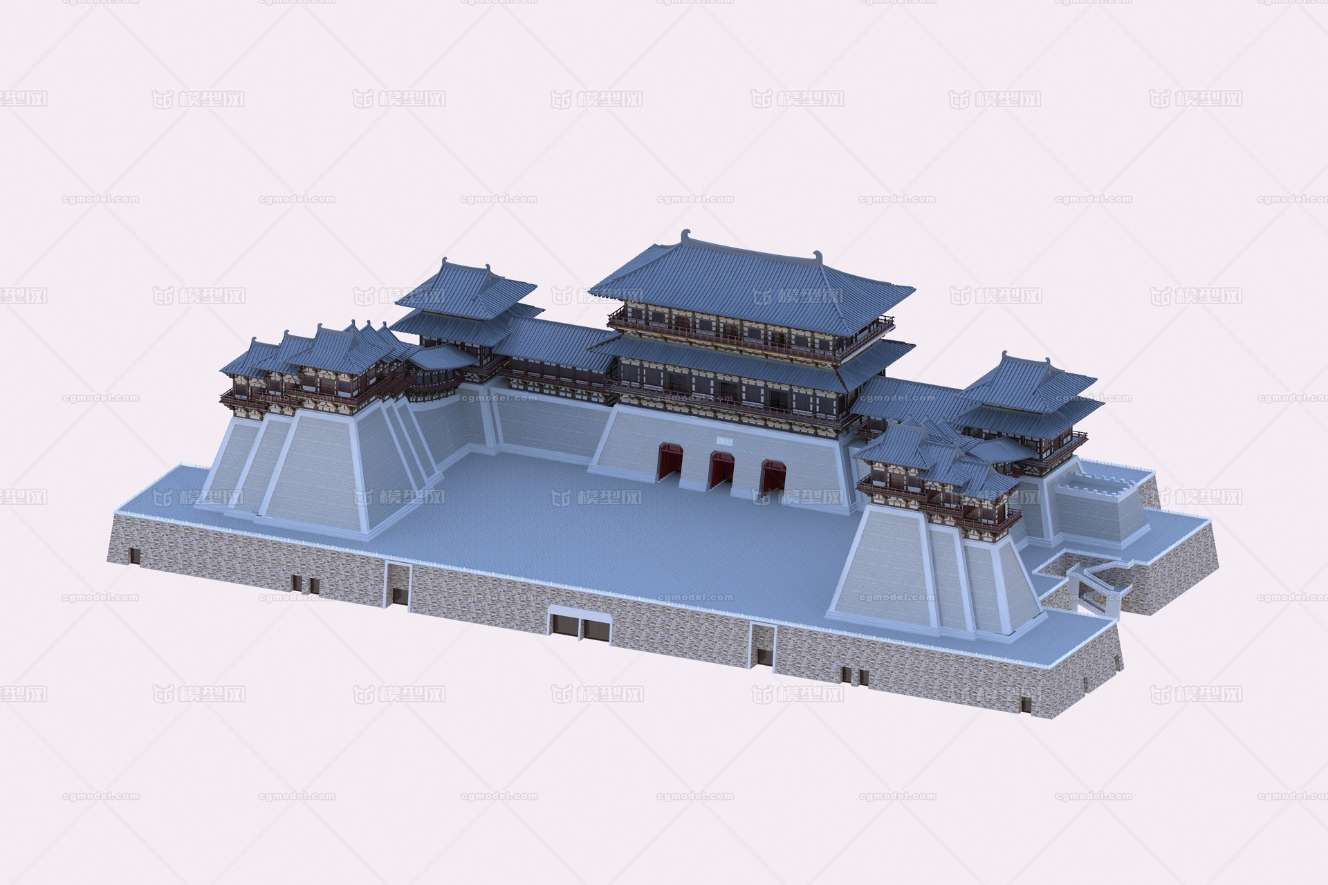洛阳应天门模型-历史建筑模型库-3ds Max(.max)模型下载-cg模型网