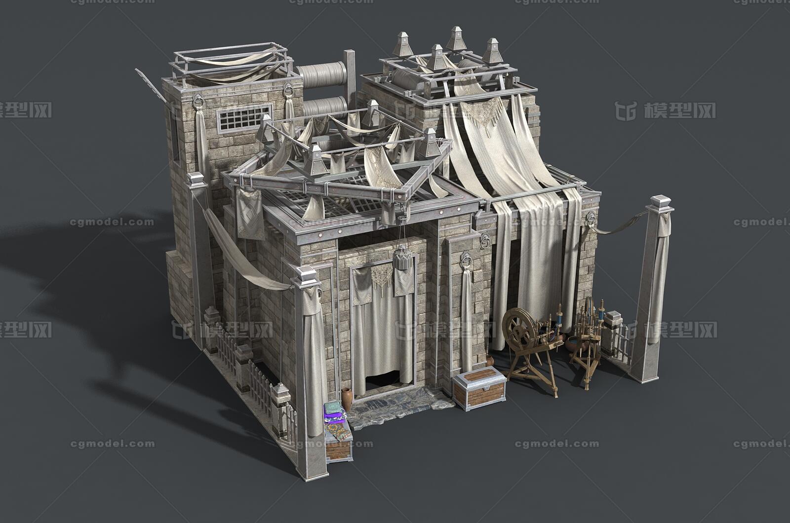 卡通 古代模型-场景部件模型库-FBX(.fbx)模型下载-cg模型网