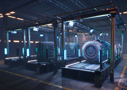科幻基地 未来工厂模型-科幻场景模型库-Unreal Engine模型下载-cg模型网