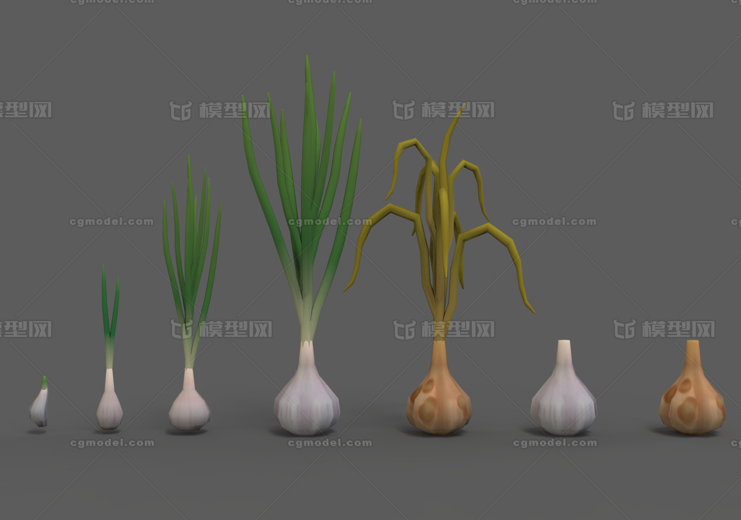 lowpoly 低多边形模型-水果蔬菜模型库-Maya(.ma/.mb)模型下载-cg模型网