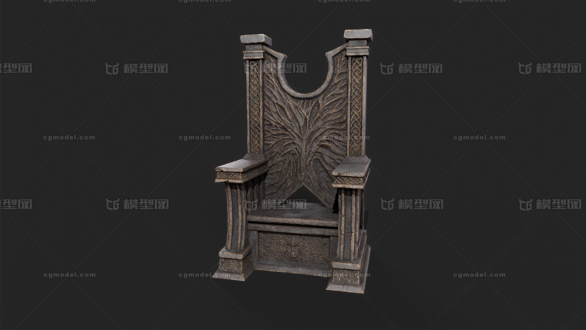 石头王座 皇座模型-古代场景模型库-3ds Max(.max)模型下载-cg模型网