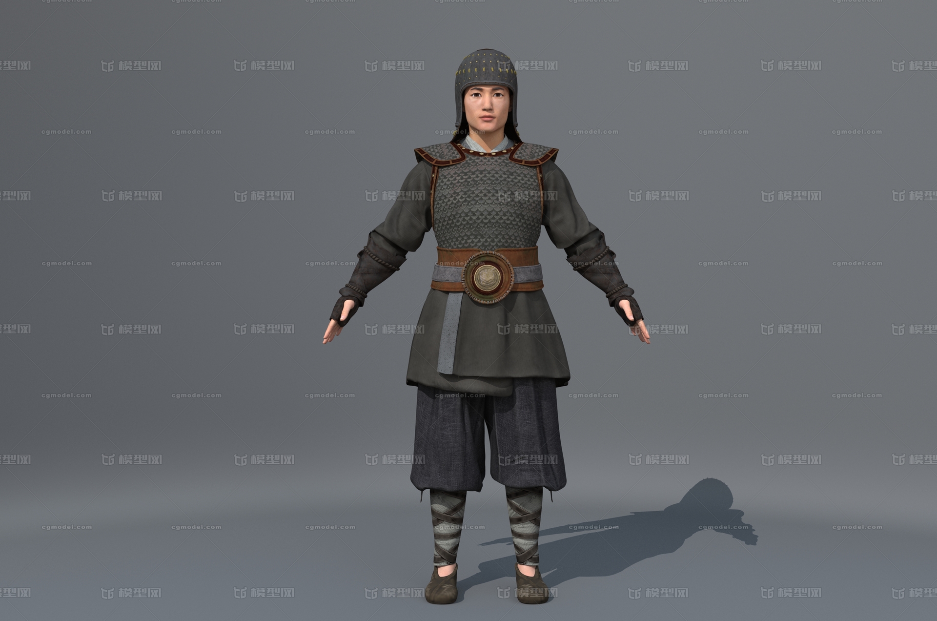 写实古代士兵 古代人物模型-男人模型库-Maya(.ma/.mb)模型下载-cg模型网
