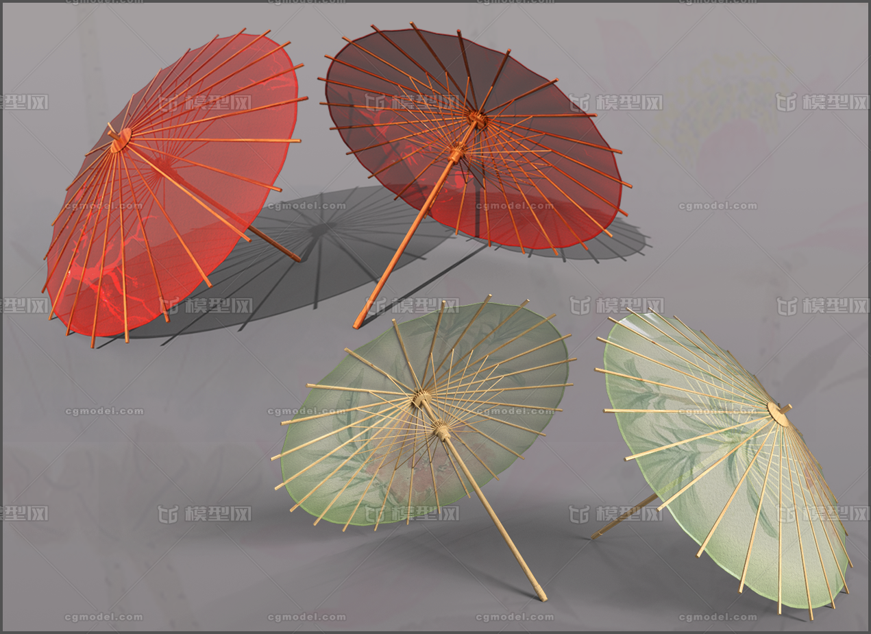 纸伞 中国风油纸伞模型-个人用品模型库-3ds Max(.max)模型下载-cg模型网