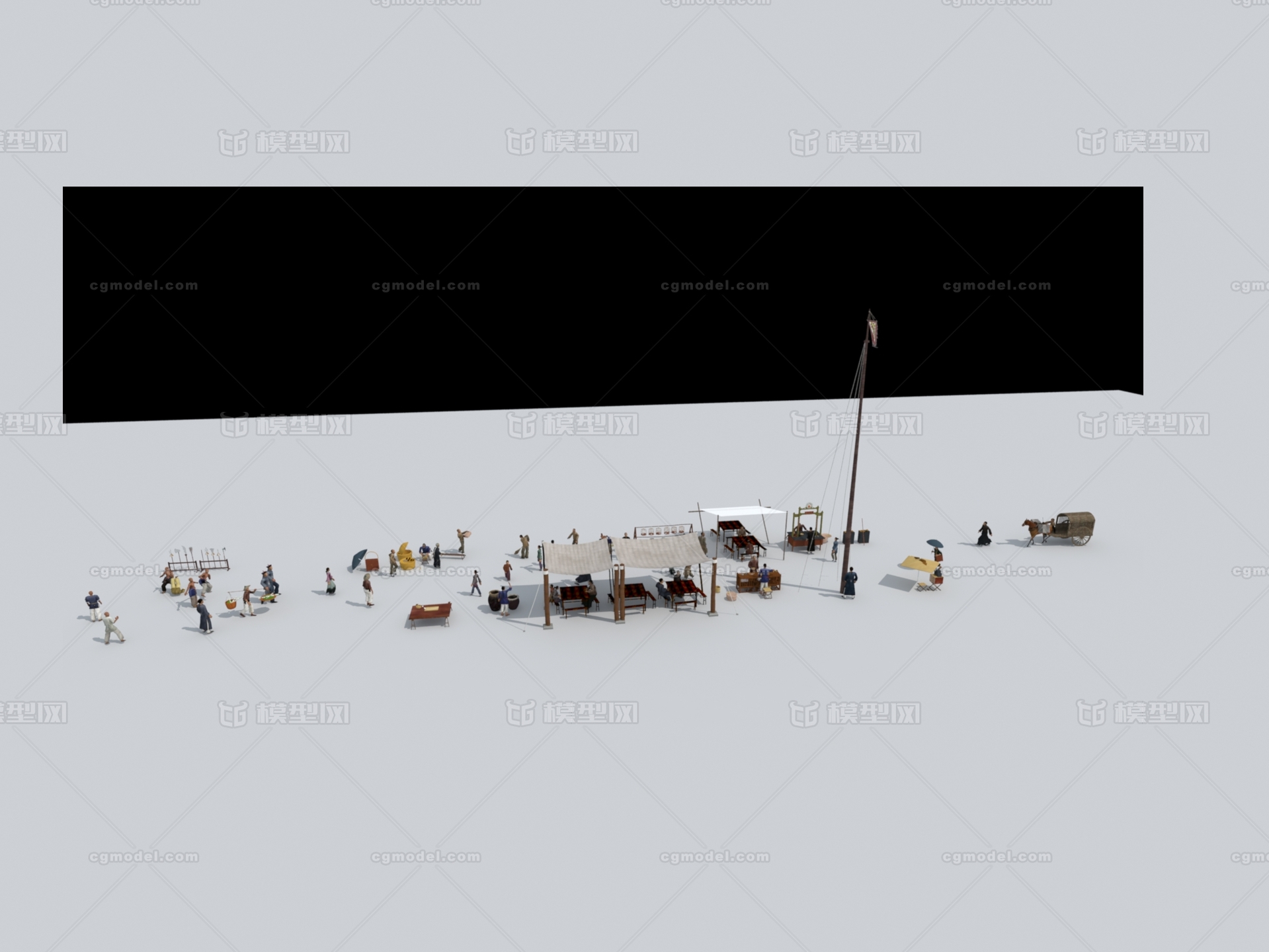 古代人物 古人模型-古代场景模型库-3ds Max(.max)模型下载-cg模型网