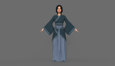 PBR美女 汉服女装写实服饰模型-女人模型库-FBX(.fbx)模型下载-cg模型网