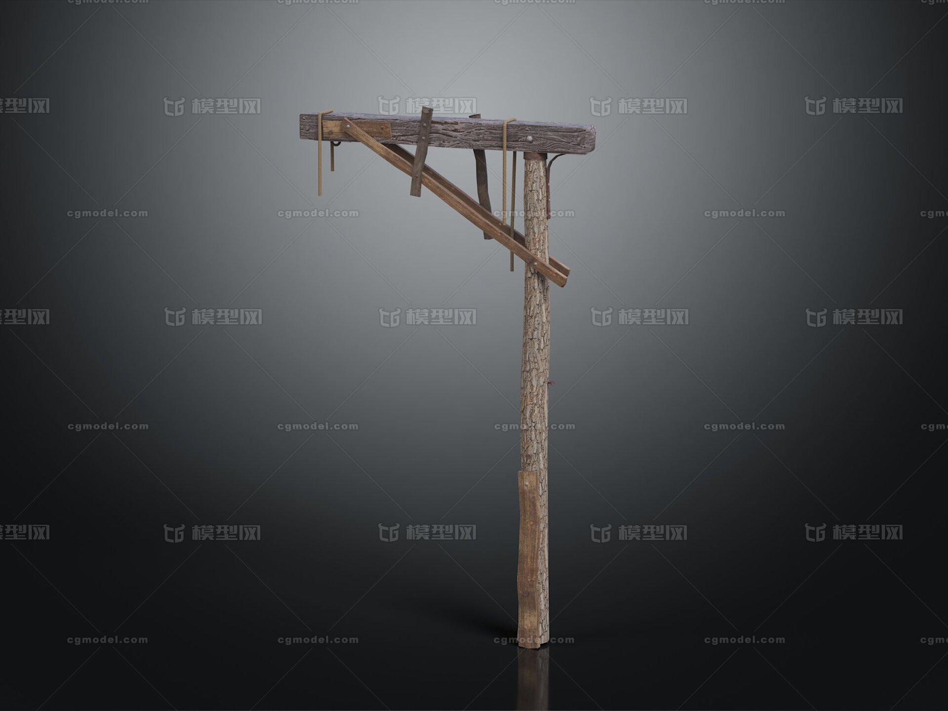木灯杆 灯杆模型-其他模型库-3ds Max(.max)模型下载-cg模型网