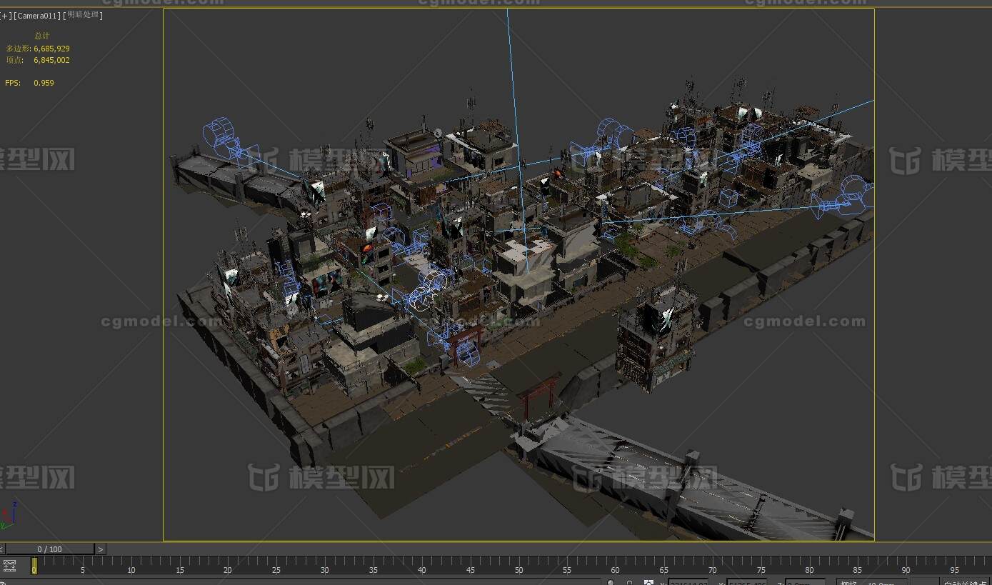 赛博朋克日本街道3dmax fbx格式模型-现代场景模型库-FBX(.fbx)模型下载-cg模型网