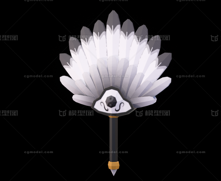 羽扇 扇子模型-个人用品模型库-Blender(.blend)模型下载-cg模型网