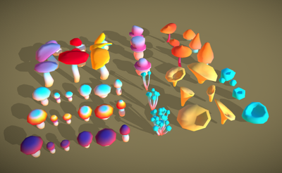 蘑菇 灵芝模型-水果蔬菜模型库-Blender(.blend)模型下载-cg模型网