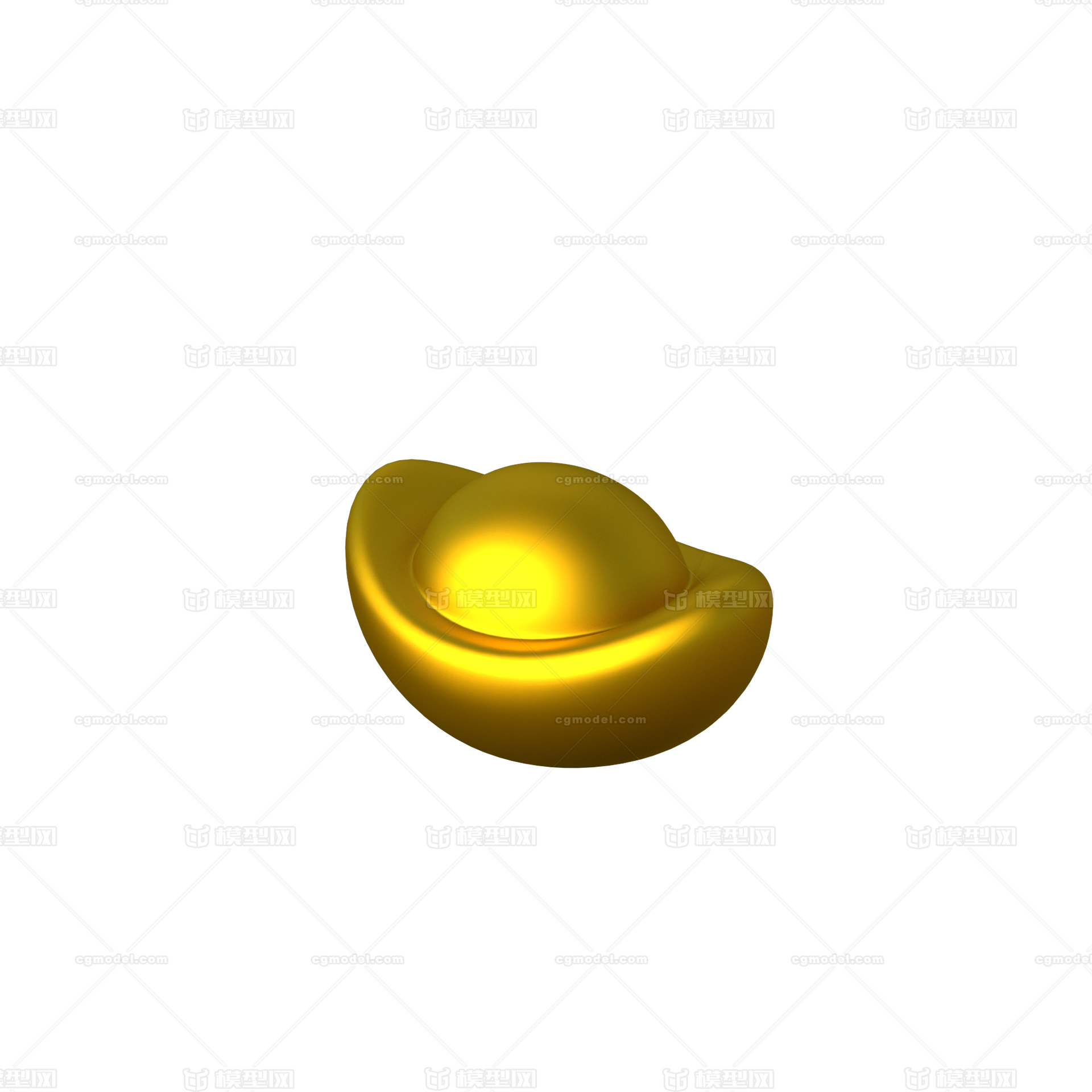 Q版可爱的元宝 卡通元宝模型-个人用品模型库-Maya(.ma/.mb)模型下载-cg模型网