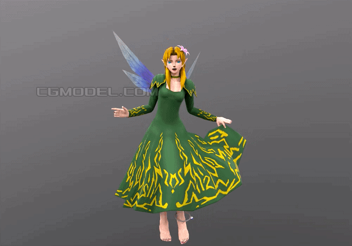 动画 蝴蝶仙子模型-女人模型库-FBX(.fbx)模型下载-cg模型网
