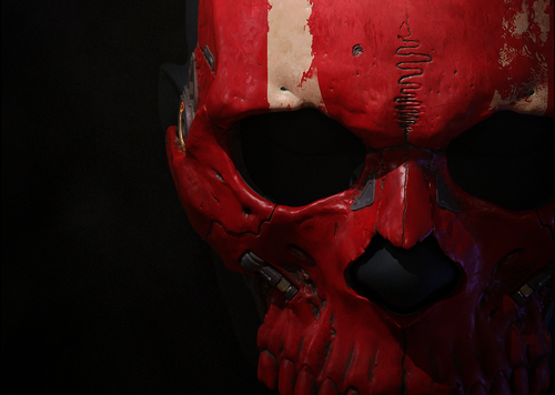 红骷髅幽灵机甲面具