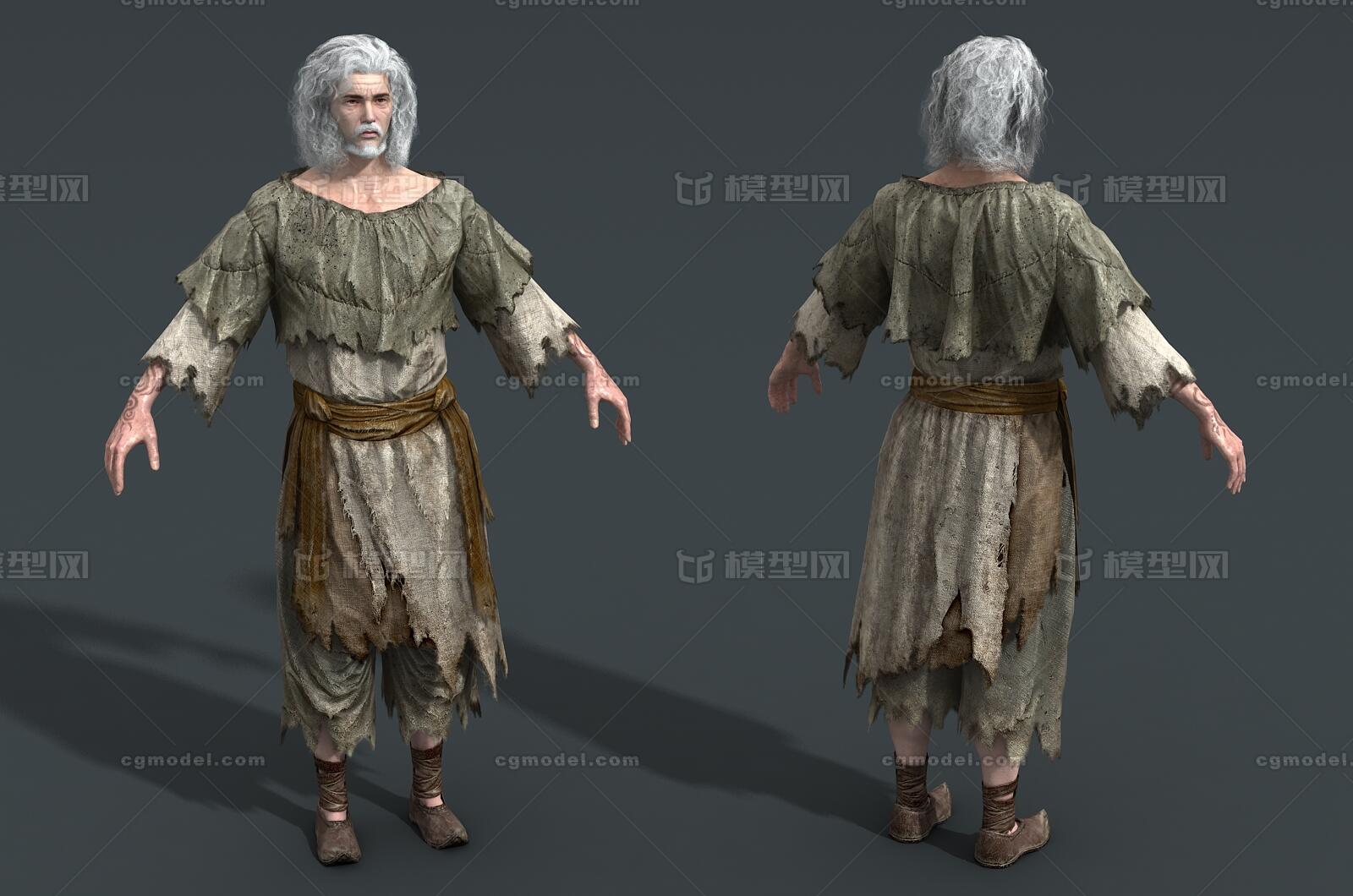 卡通 老乞丐模型-男人模型库-3ds Max(.max)模型下载-cg模型网