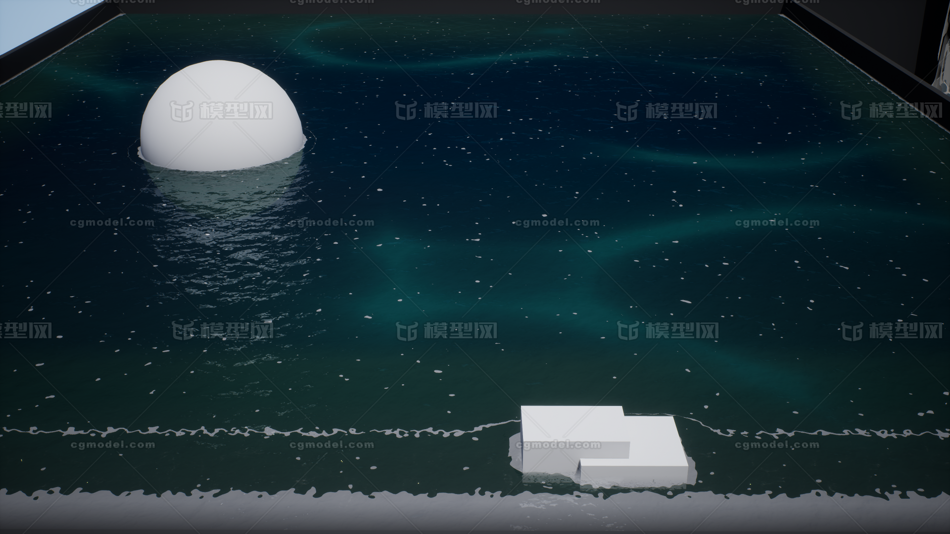水体材质 海洋河流瀑布模型-特效模型库-Unreal Engine模型下载-cg模型网