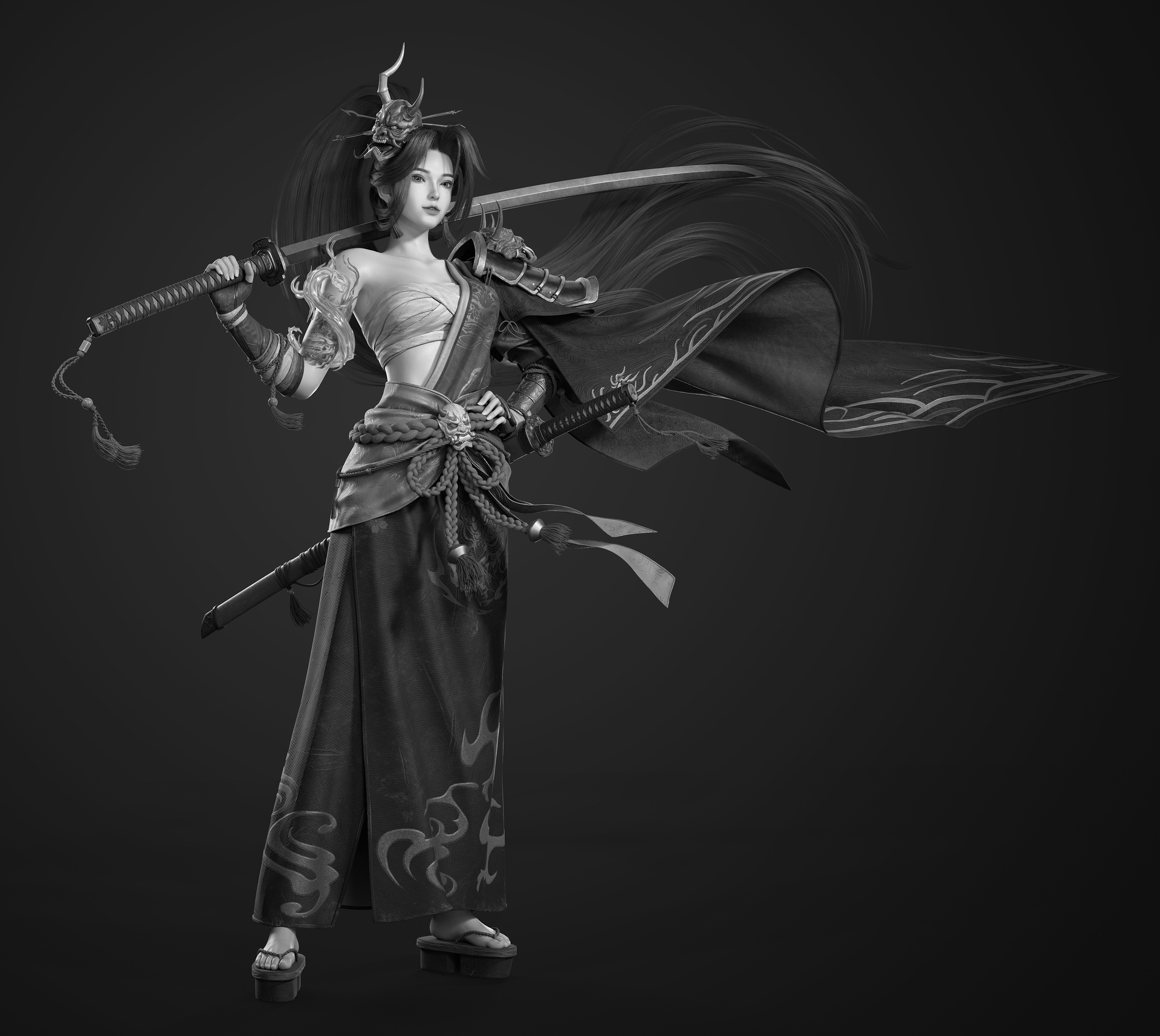 鬼武士模型 - 角色/人物/生物 - 作品模型 - CG模型网