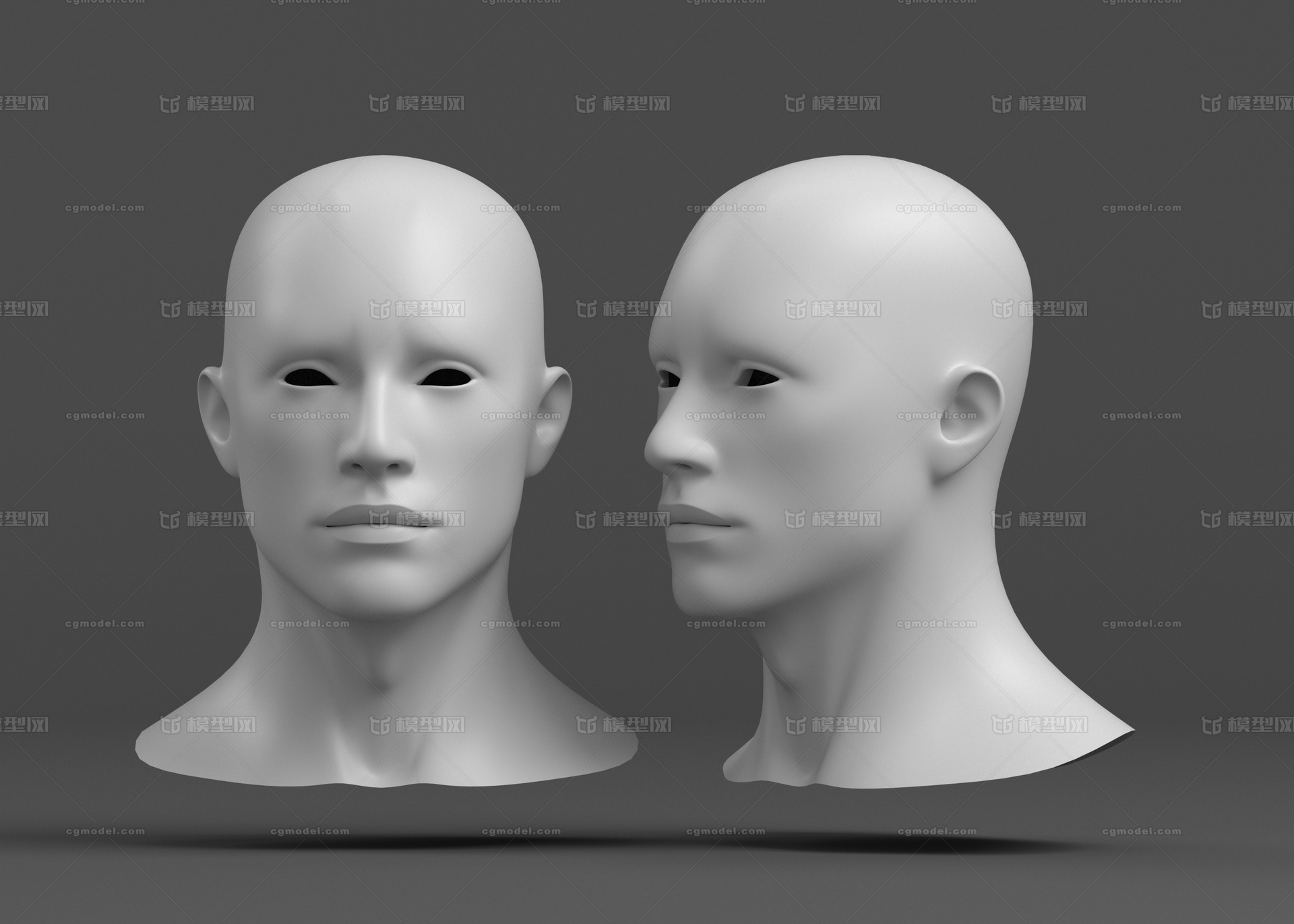 标准亚洲男性人头模型模型-男人模型库-Maya(.ma/.mb)模型下载-cg模型网