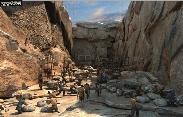 古代采石场 开山凿石模型-古代场景模型库-3ds Max(.max)模型下载-cg模型网