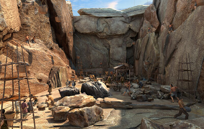 古代采石场 开山凿石模型-古代场景模型库-3ds Max(.max)模型下载-cg模型网