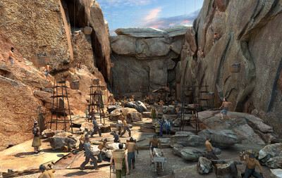 古代采石场 开山凿石模型-古代场景模型库-3ds Max(.max)模型下载-cg模型网