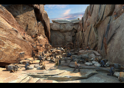 古代采石场 开山凿石模型-古代场景模型库-3ds Max(.max)模型下载-cg模型网