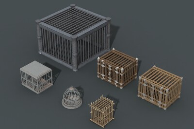 卡通 笼子模型-场景部件模型库-FBX(.fbx)模型下载-cg模型网