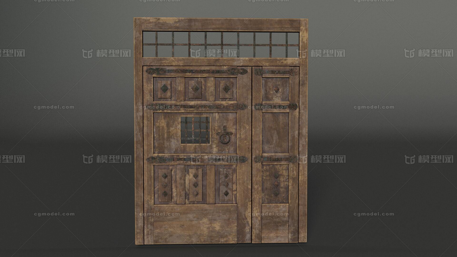 木门 古代木门模型-门窗模型库-Maya(.ma/.mb)模型下载-cg模型网