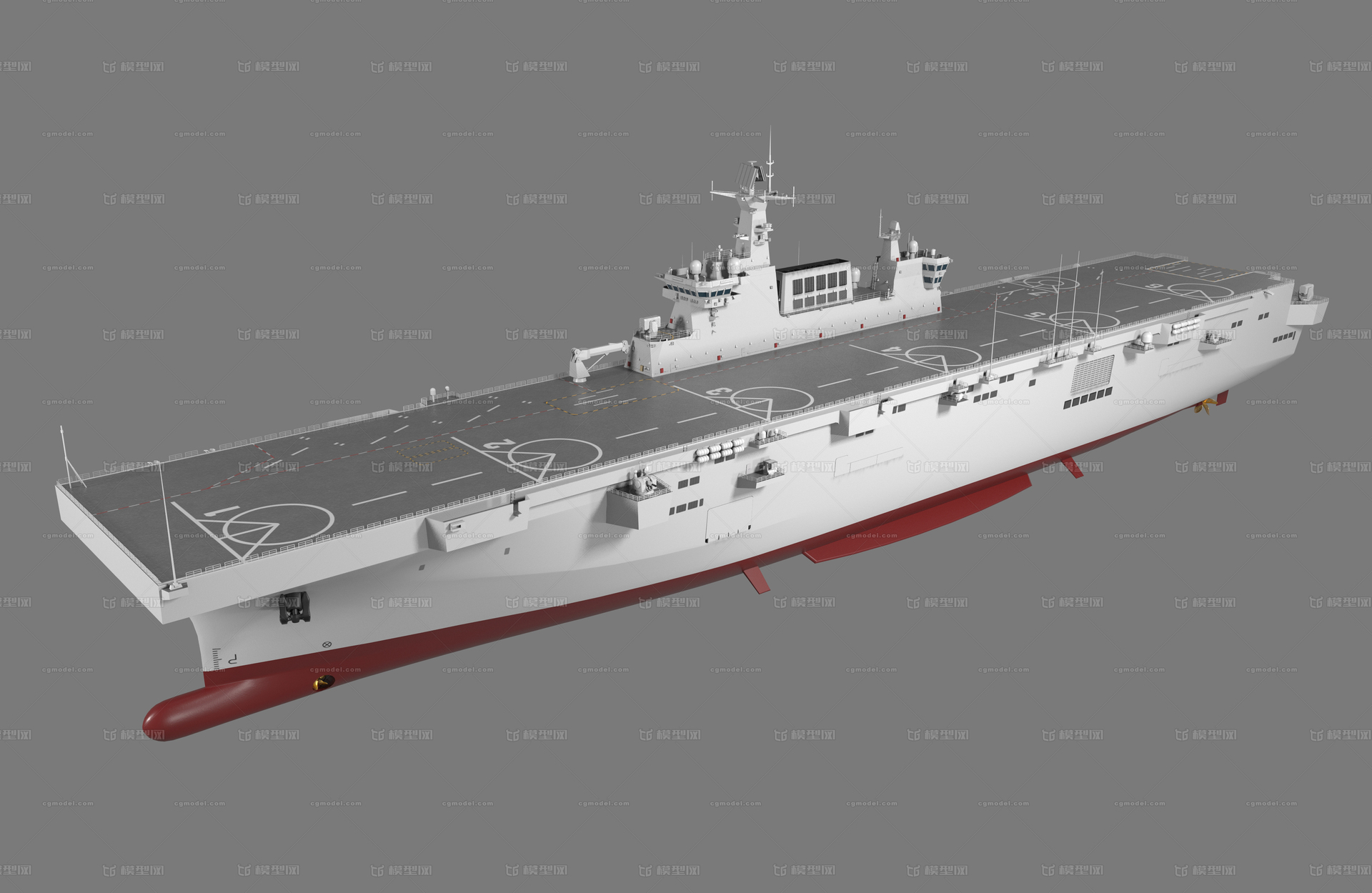 海军075型两栖攻击舰两栖登陆舰模型-军舰模型库-Maya(.ma/.mb)模型下载-cg模型网