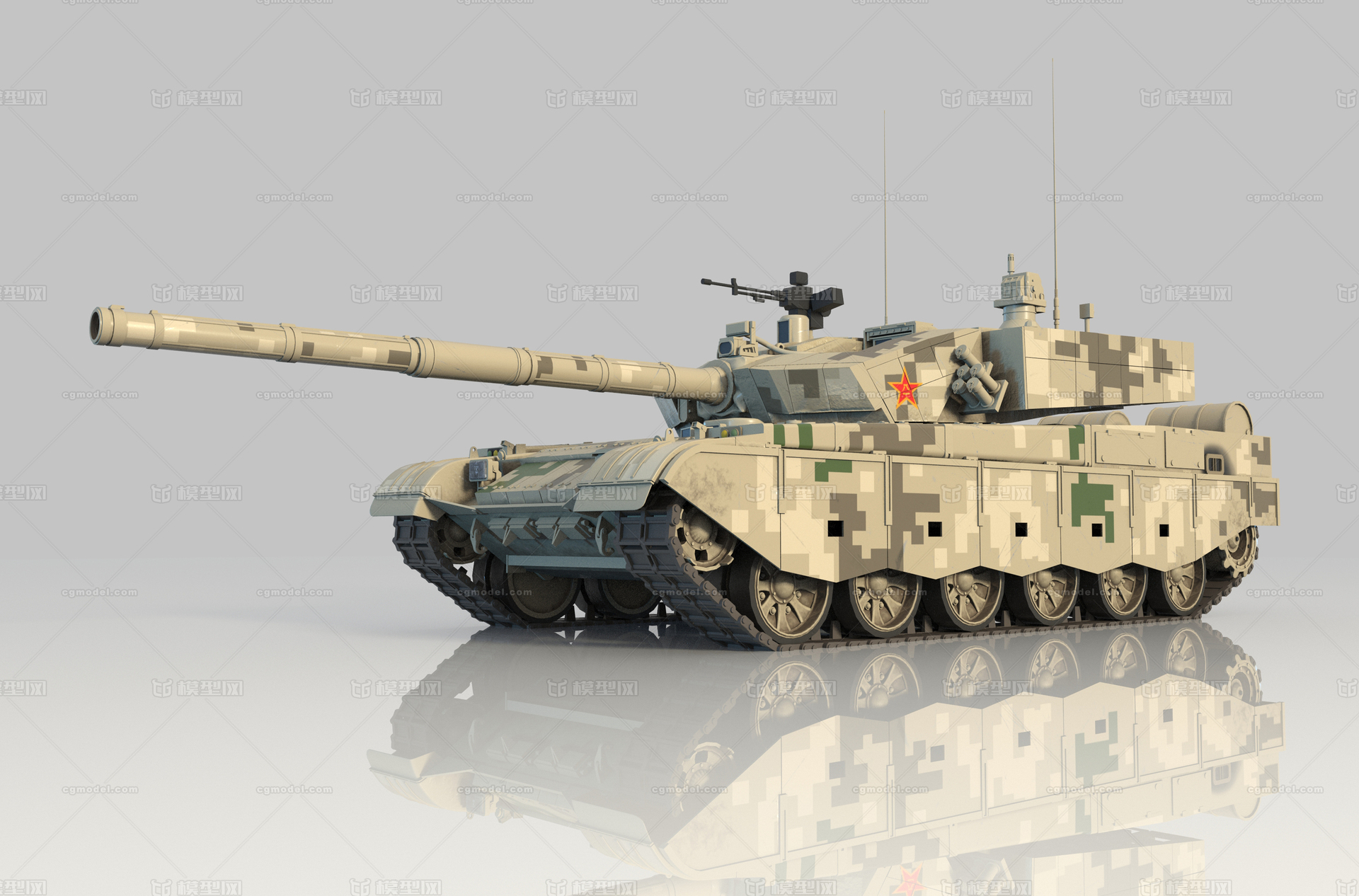 陆军99A主战坦克ZTZ99A坦克模型-装甲车／坦克模型库-Maya(.ma/.mb)模型下载-cg模型网