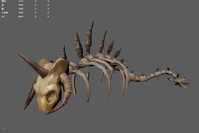 骨龙 龙骨模型-恐龙模型库-Maya(.ma/.mb)模型下载-cg模型网