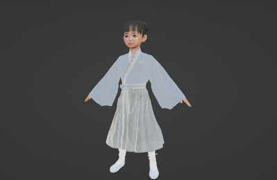 小孩古代小女孩古装 童子模型-孩子-女模型库-3ds Max(.max)模型下载-cg模型网