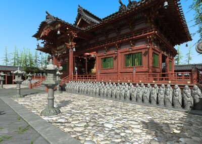 日本寺庙神社3dmax模型fbx格式模型-古代场景模型库-FBX(.fbx)模型下载-cg模型网